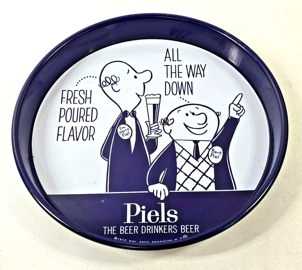 Vintage 1957 Piels Light Beer 13" Metal Serving Tray